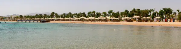 Hurghada Egypt Září 2021 Panoramatický Výhled Pobřeží Rudého Moře Molem — Stock fotografie