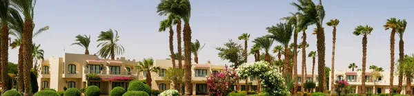 Hurghada Egypt September 2021 Panoramic Views Beautiful Hotel Grounds Houses — Stock Photo, Image