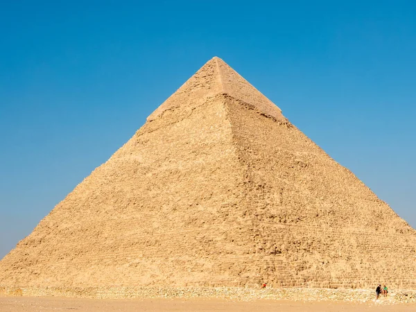 Gizeh Caïro Egypte September 2021 Grote Egyptische Piramide Tegen Blauwe — Stockfoto