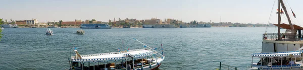 Luxor Egitto Ottobre 2021 Vista Panoramica Sul Fiume Nilo Sulla — Foto Stock