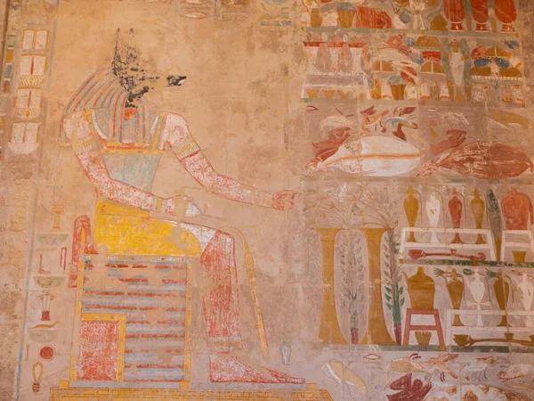 Ancient Hieroglyphs Drawings Temple Queen Hatshepsut — Stockfoto