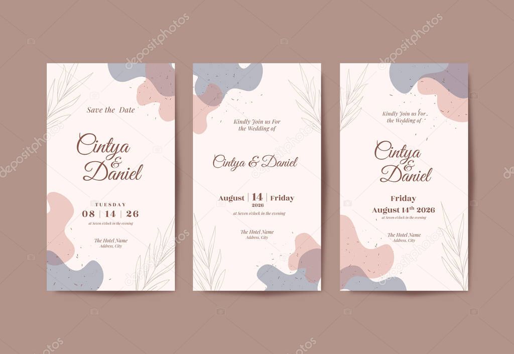 Beautiful rustic wedding social media stories template