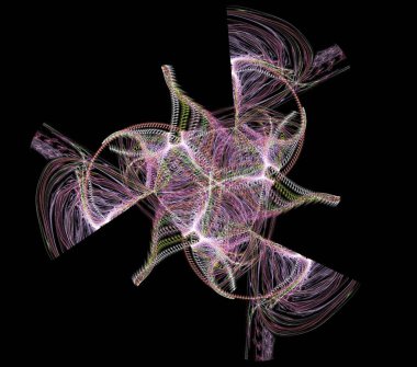 Çizimler saykodelik fraktal fraktal fraktal geometrik renkli süsleme 3D