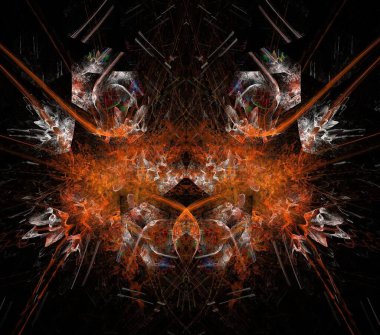 Çizimler saykodelik fraktal fraktal fraktal geometrik renkli süsleme 3D