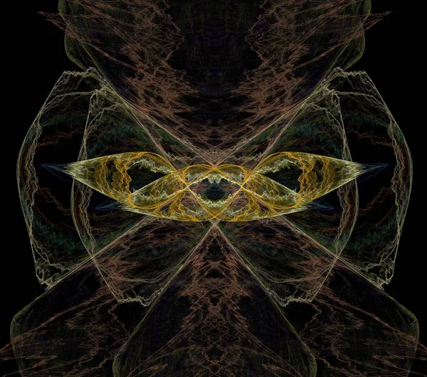 Ілюстрації Психоделічний Фрактальний Футуристичний Геометричний Барвистий Орнамент Render — стокове фото