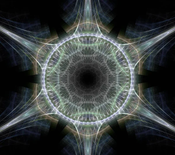 Ilustracje Psychodeliczny Fraktalny Futurystyczny Geometryczny Kolorowy Ornament Render — Zdjęcie stockowe