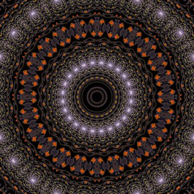 Kaleydoskop soyut sanat güzel fantezi fraktal grafik mandala 3D canlandırma