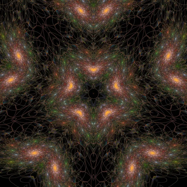 Kaleidoskop Abstrakte Kunst Schöne Fantasie Fraktale Grafische Illustration Mandala Render — Stockfoto