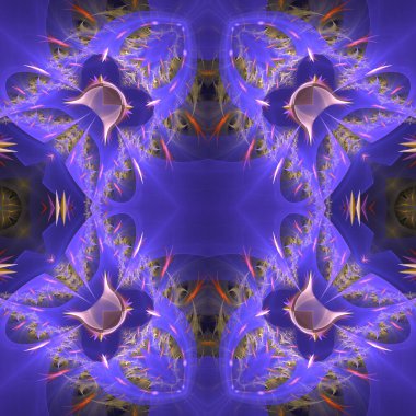 Kaleydoskop soyut sanat güzel fantezi fraktal grafik mandala 3D canlandırma