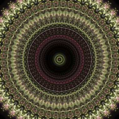 Kaleydoskop soyut sanat güzel fantezi fraktal grafik mandala 3D canlandırma