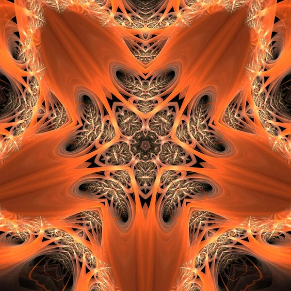 Kaleidoscope Abstract Art Beautiful Fantasy Fractal Graphic Illustration Mandala Render — Stock Photo, Image