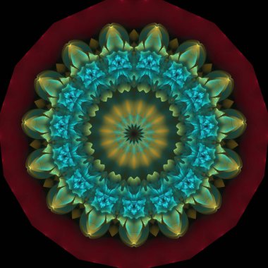 Kaleydoskop soyut sanat güzel fantezi fraktal grafik mandala 3D canlandırma