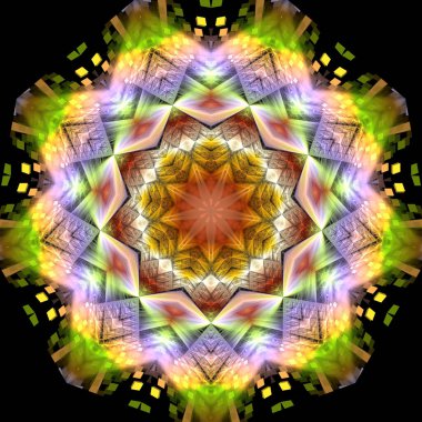 Kaleydoskop soyut sanat güzel fantezi fraktal grafik mandala 3D canlandırma