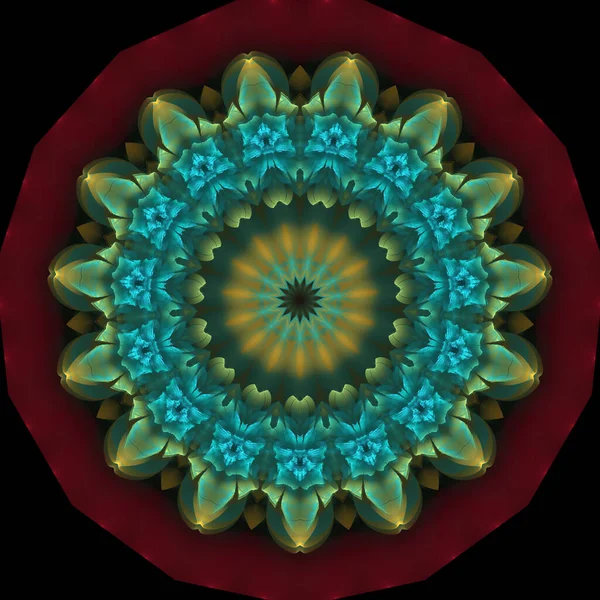 Kaleidoszkóp Elvont Művészet Gyönyörű Fantasy Fraktál Grafika Illusztráció Mandala Render — Stock Fotó