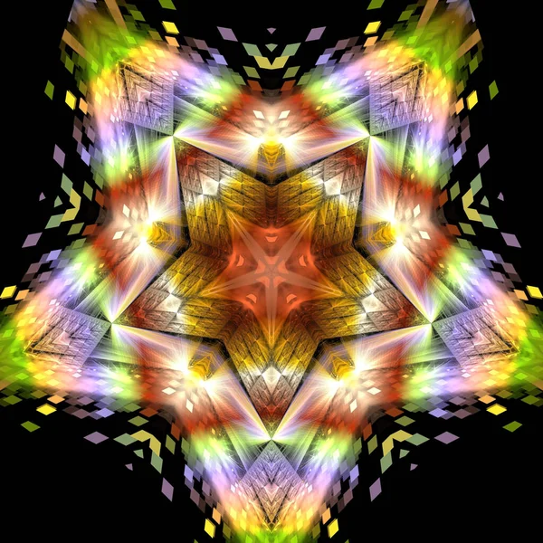 Kaléidoscope Art Abstrait Belle Fantaisie Fractale Illustration Graphique Mandala Render — Photo