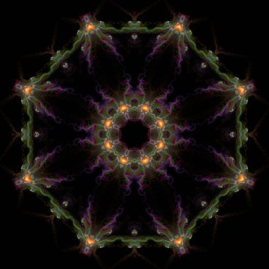 Kaleydoskop soyut sanat güzel fantezi fraktal grafik mandala 3D canlandırma