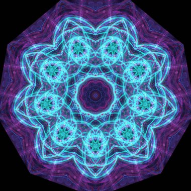 Kaleydoskop soyut sanat güzel fantezi fraktal grafik mandala 3D canlandırma