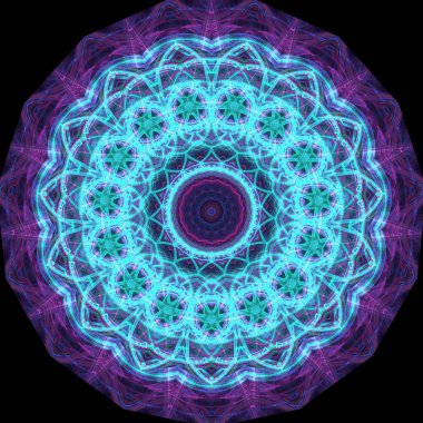 Kaleydoskop soyut sanat güzel fantezi fraktal grafik mandala 3D canlandırma