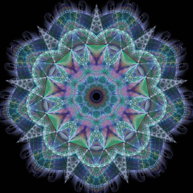 Kaleydoskop soyut sanat güzel fantezi fraktal grafik mandala 3D canlandırma