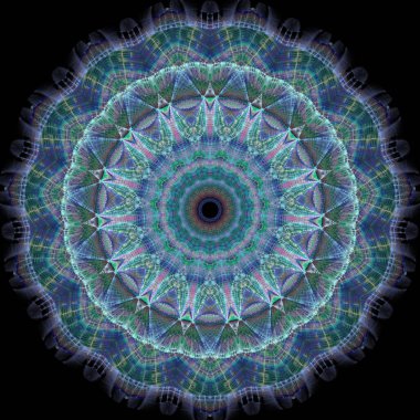 Kaleydoskop soyut sanat güzel fantezi fraktal grafik mandala 3D canlandırma