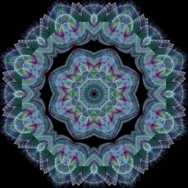 Kaleydoskop soyut sanat güzel fantezi fraktal grafik mandala 3D canlandırma