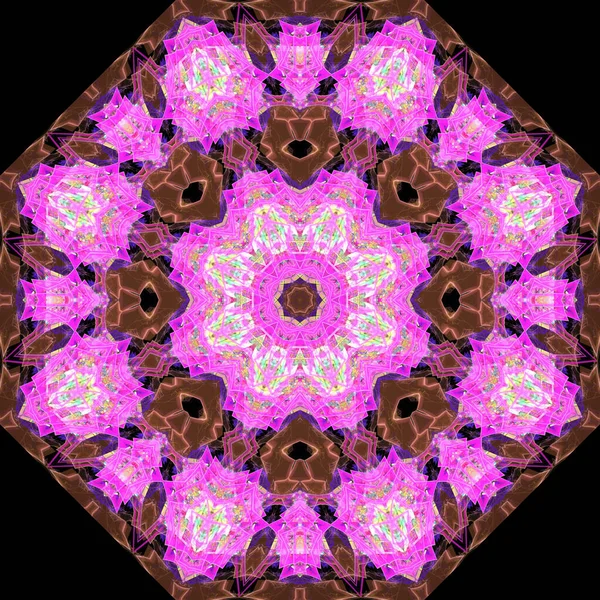 Caleidoscopio Arte Abstracto Hermosa Fantasía Fractal Ilustración Gráfica Mandala Render — Foto de Stock