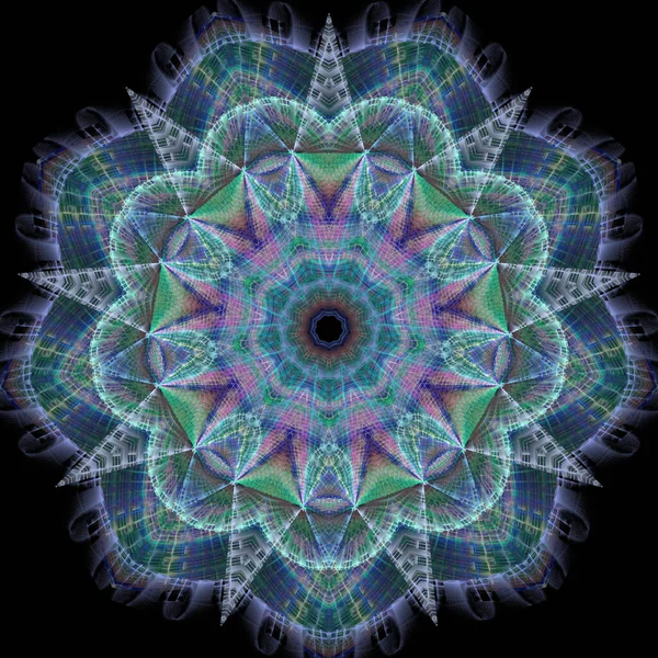 Kalejdoskop Abstrakt Konst Vacker Fantasi Fraktal Grafisk Illustration Mandala Render — Stockfoto