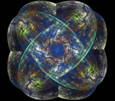 Çizimler saykodelik fraktal fraktal fraktal geometrik renkli süsleme 3D