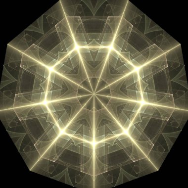 Kaleydoskop soyut sanat güzel fantezi fraktal grafik mandala 3D canlandırma