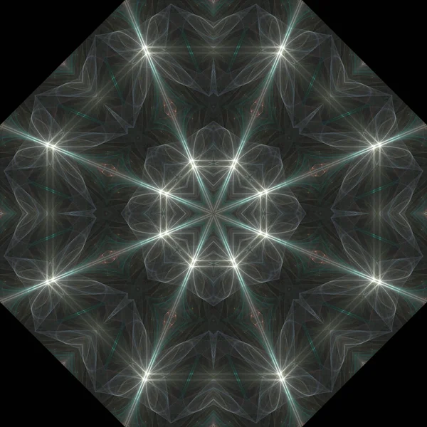 Kaleidoscope Abstract Art Beautiful Fantasy Fractal Graphic Illustration Mandala Render — Stock Photo, Image