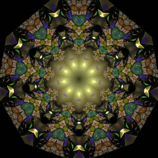 Kaleidoskop Abstraktní Umění Krásné Fantasy Fraktální Grafické Ilustrace Mandala Render — Stock fotografie