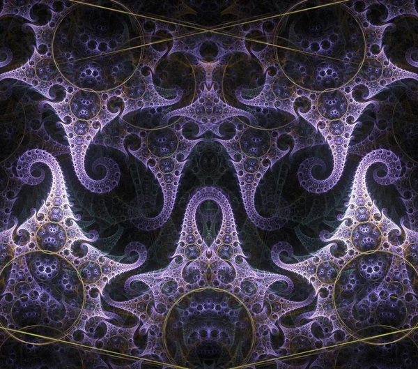 Illustraties Psychedelische Fractal Futuristische Geometrische Kleurrijke Ornament Render — Stockfoto