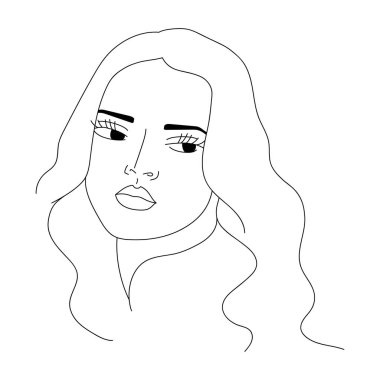 Vektör yüzü kadın çizgisi 
