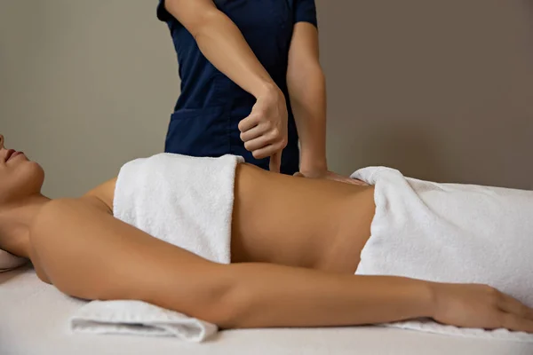 Massagem Estômago Centro Saúde — Fotografia de Stock