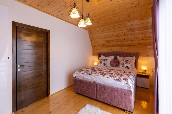 Chambre Intérieure Dans Maison Montagne — Photo