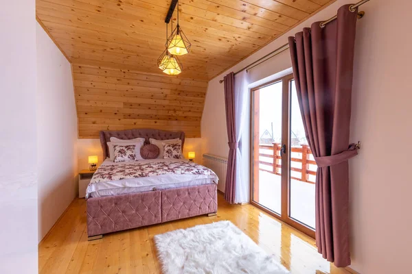 Chambre Intérieure Dans Maison Montagne — Photo