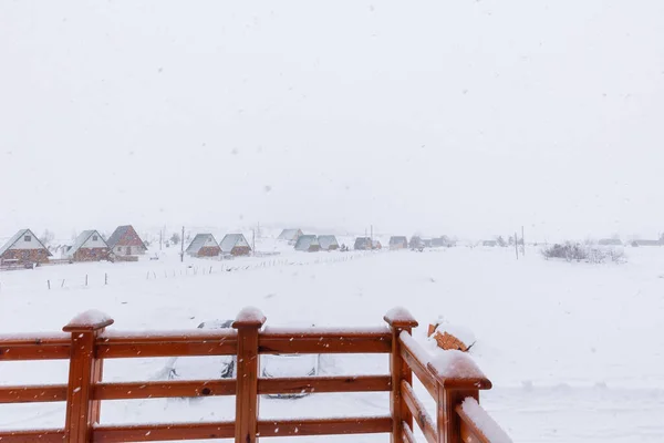 Снежная Буря Метель Холодный Зимний День — стоковое фото