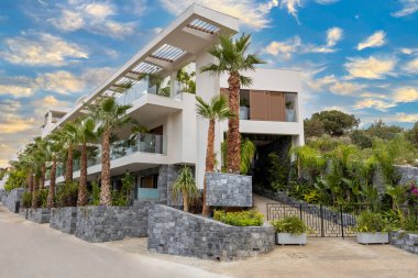 Palmiye ağaçları ile güzel otel