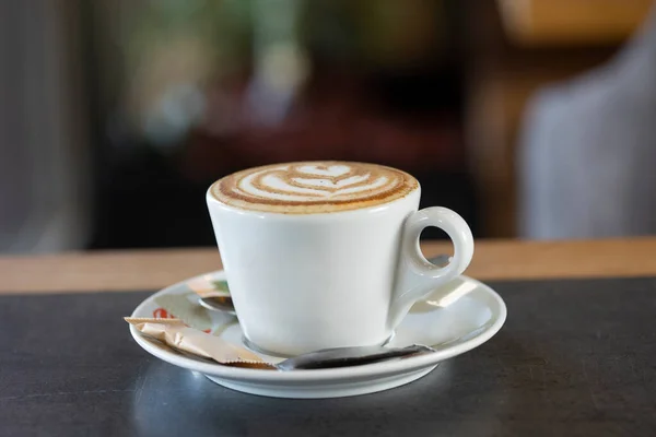 Cappuccino Avec Cœur Latte Art — Photo