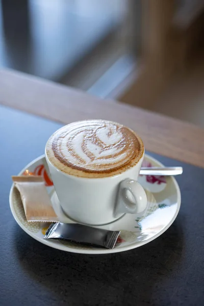 Cappuccino Heart Latte Art — Stock Photo, Image