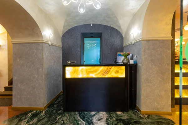 Reception Area Marble Reception Desk — 图库照片