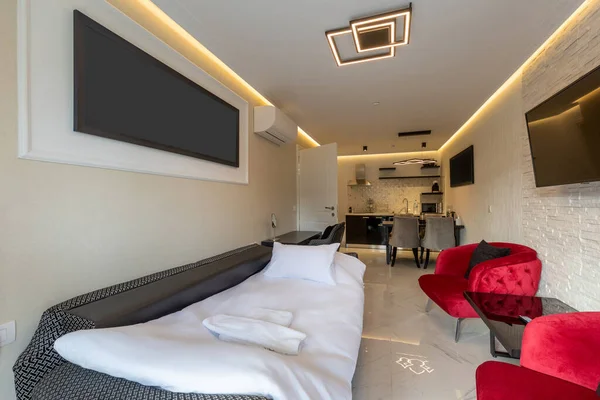 Interior Luxury Hotel Apartment Marble Floor — Stok fotoğraf