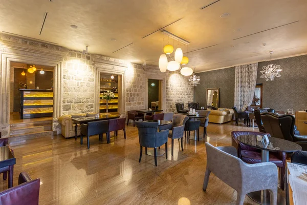 Interior Hotel Restaurant Marble Floor — Zdjęcie stockowe