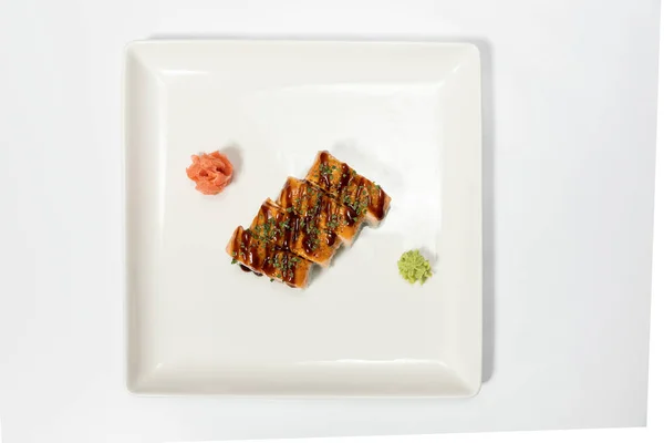 Sushi Serving White Plate — Stock Photo, Image