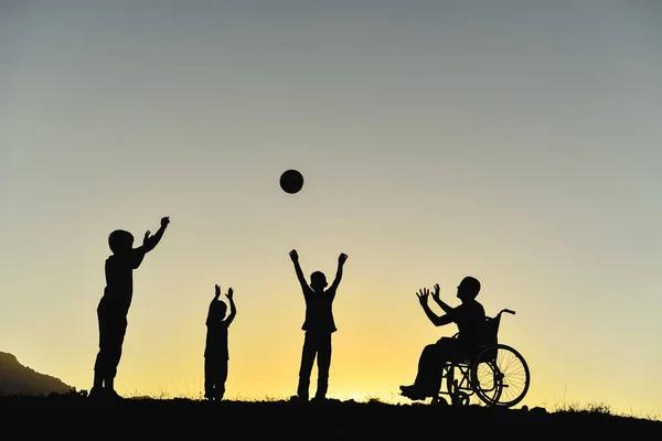 Children Support Friends Disabilities Happy Environment — Stock Photo, Image