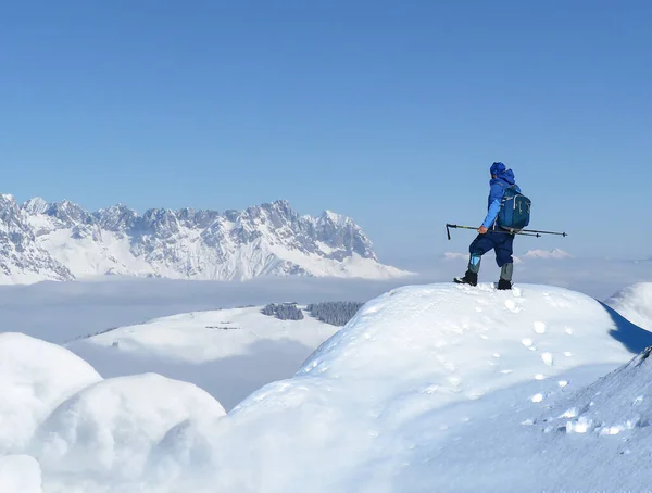 Зимние Походы Пик Успеха Великолепные Горы Пейзажи Природа — стоковое фото