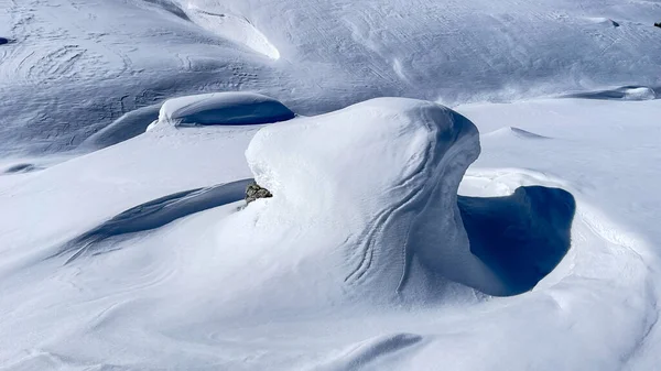 Texturas Neve Formas Formações Paisagens Inverno — Fotografia de Stock
