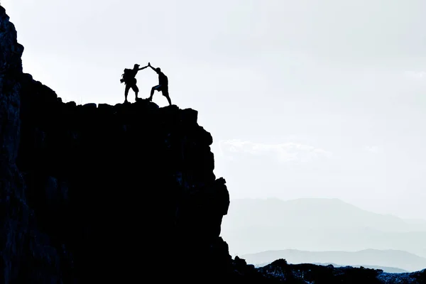 Wysokogórskim Wspinaczy Skalnych — Zdjęcie stockowe