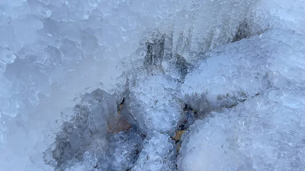 Formações Gelo Cascata Textura Formas Mudanças Imagens Mágicas Natureza — Fotografia de Stock