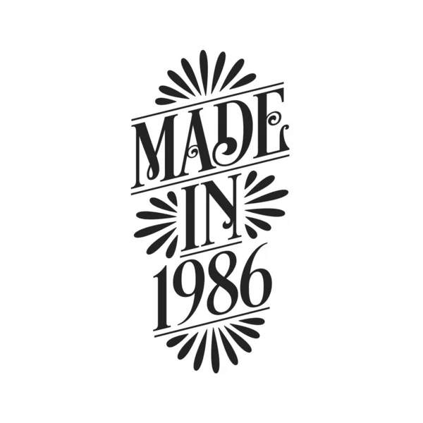 Litery Kaligraficzne 1986 Urodziny Made 1986 — Wektor stockowy